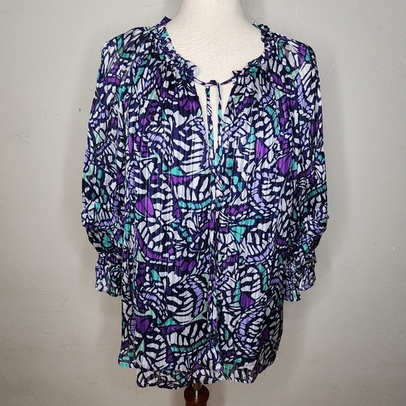 Ramy Brook Altyn Butterfly Neck Tie Blouse Size Medium - Picture 1 of 16